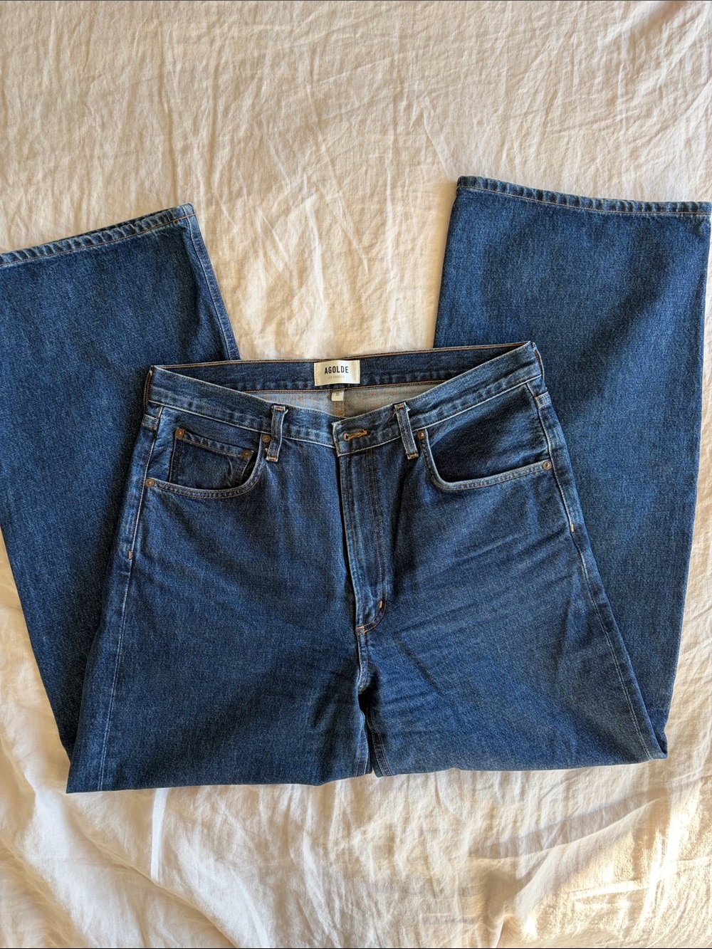 Agolde curve Jean— Deep Blue Denim